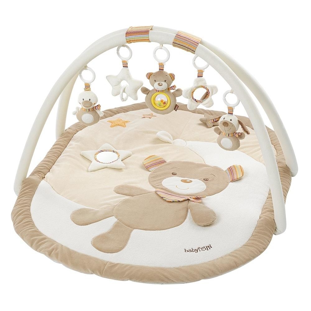 Fehn Palestrina 3-D Arcobaleno con 5 Giocattoli Rimovibili - Coperta per Gattonare per Neonati e Bambini da 0 Mesi