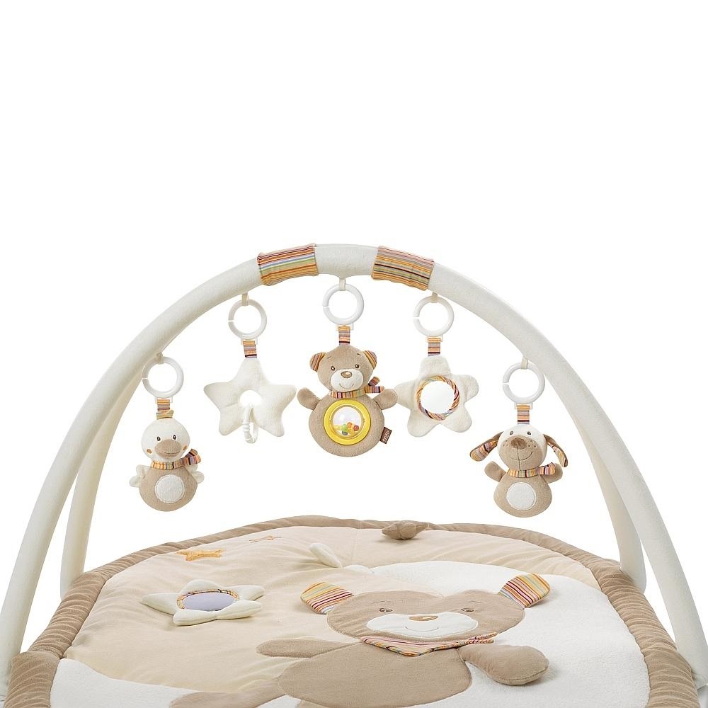 Fehn Palestrina 3-D Arcobaleno con 5 Giocattoli Rimovibili - Coperta per Gattonare per Neonati e Bambini da 0 Mesi