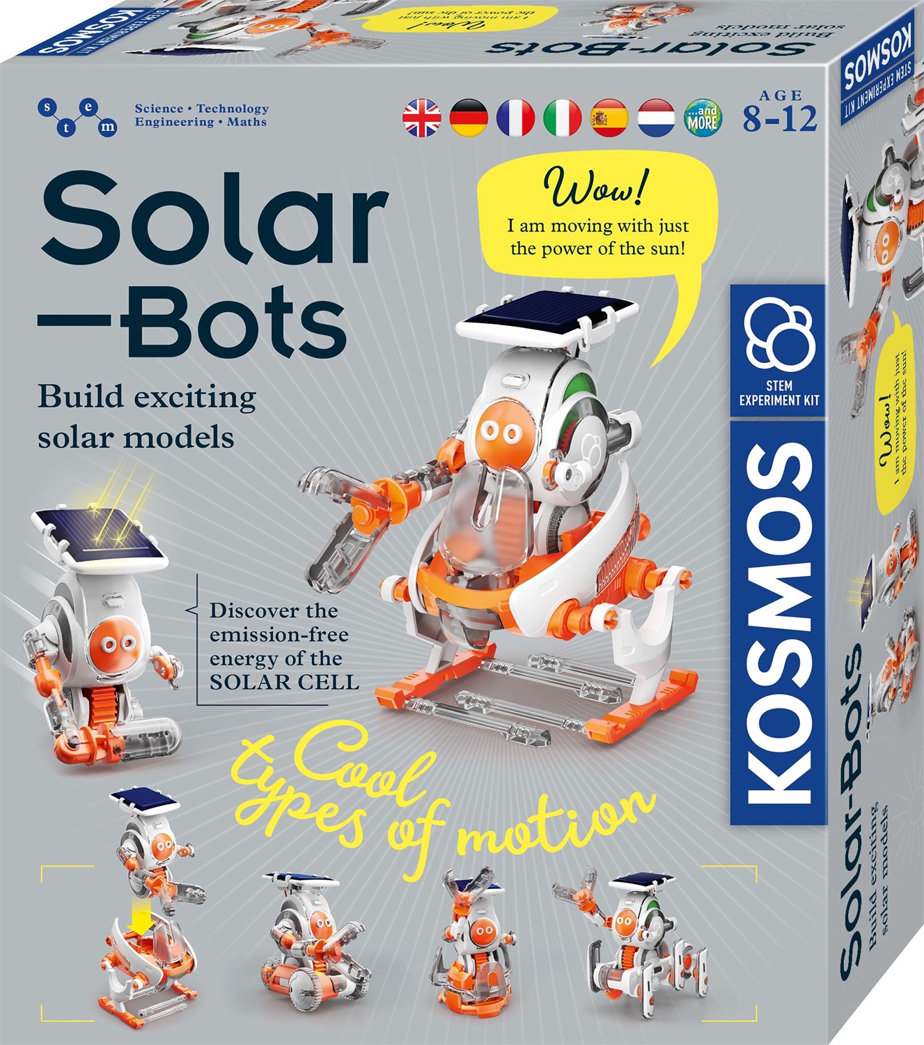KOSMOS Solar Bots - Kit per Robot Solari, 8 Modelli, Senza Batterie, Istruzioni in Italiano, per Bambini dagli 8 ai 12 Anni