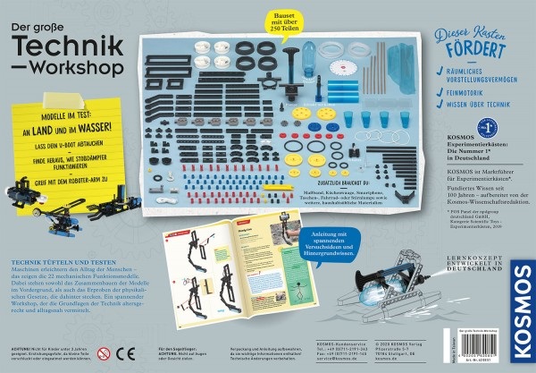 Kosmos Il Grande Laboratorio Tecnico - Kit per esperimenti per Bambini, Colore Nero, 620851