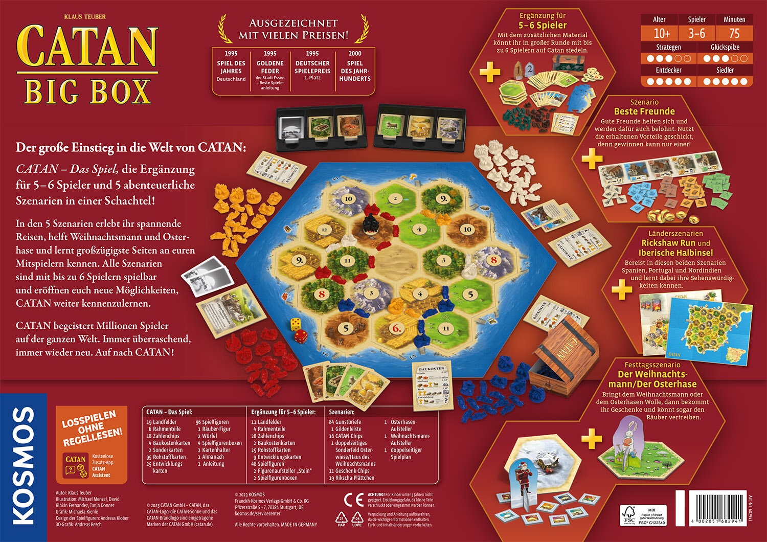 Kosmos Catan - Big Box: Gioco da Tavolo Strategia per Fino a 6 Giocatori, 75 min, a Partire dai 10 Anni