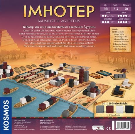 Kosmos Imhotep - Gioco da Tavolo Strategico per 2-4 Giocatori, Età 10 , Costruzione di Monumenti nell'Antico Egitto
