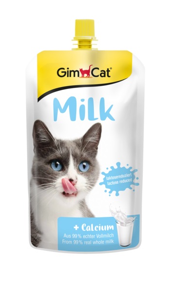 GimCat Latte per Gatti - 200 ml, Alimento Complementare a Ridotto Contenuto di Lattosio, Facile da Digerire e Gustoso