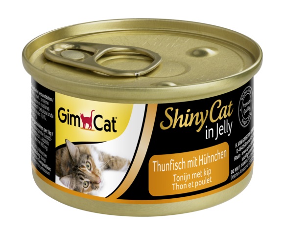 Gimcat Shiny Cat Cibo Umido per Gatti - Tonnetto con Pollo in Gelatina - 70 g