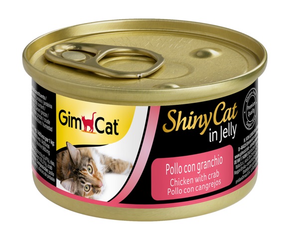 GIMBORN Gimcat Shinycat Jelly - Cibo Umido per Gatti al Pollo con Granchio - 70 gr