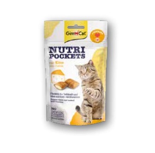GimCat Nutri Pockets Formaggio - Snack croccante per gatti con ripieno cremoso e taurina - 60 g