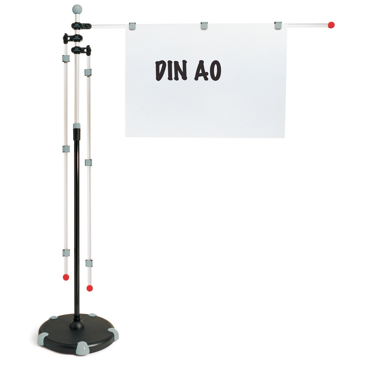 MAUL Supporto Mobile per Presentazioni in Alluminio Grigio con 3 Bracci Girevoli Regolabili e Altezza da 1400 a 2000 mm