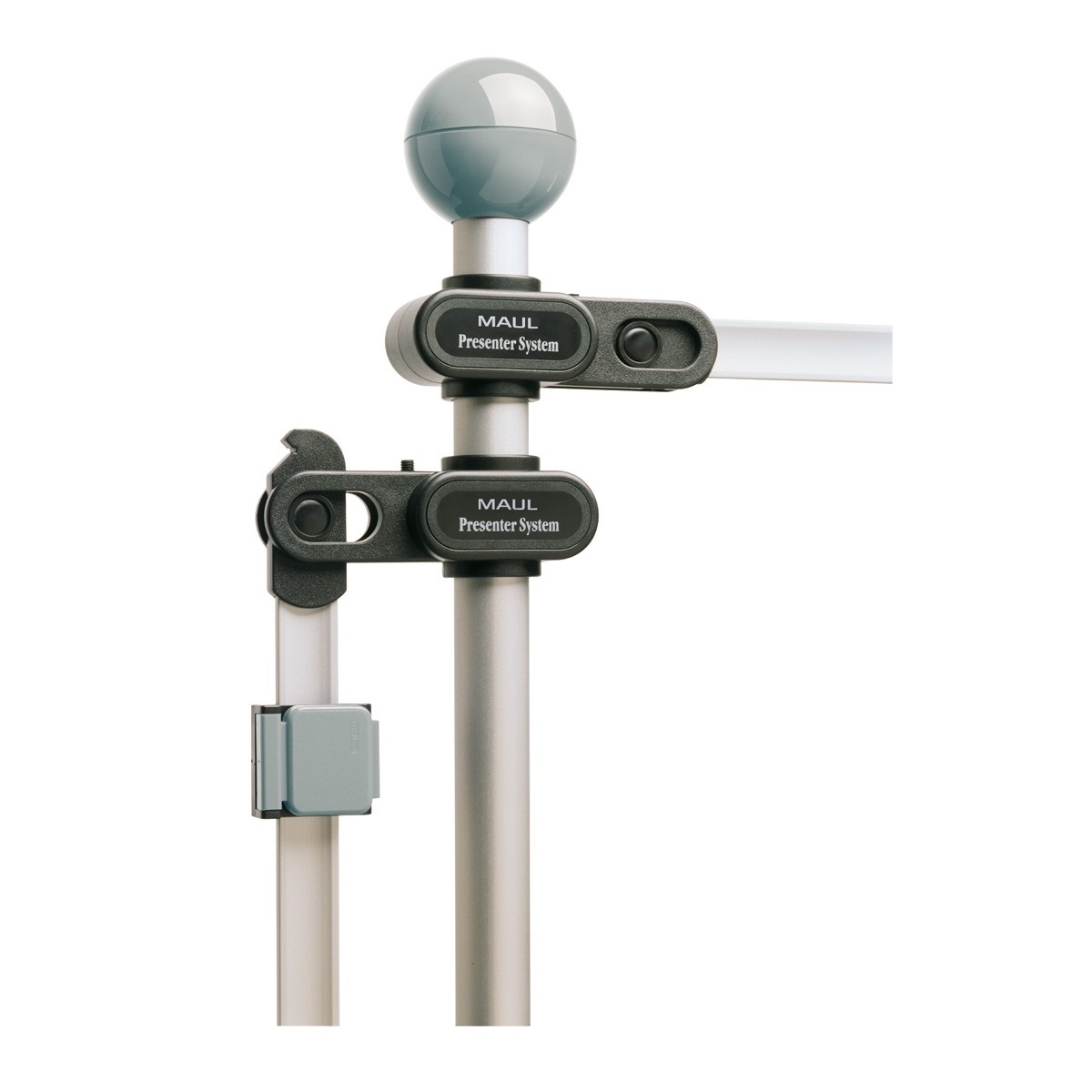 MAUL Supporto Mobile per Presentazioni in Alluminio Grigio con 3 Bracci Girevoli Regolabili e Altezza da 1400 a 2000 mm