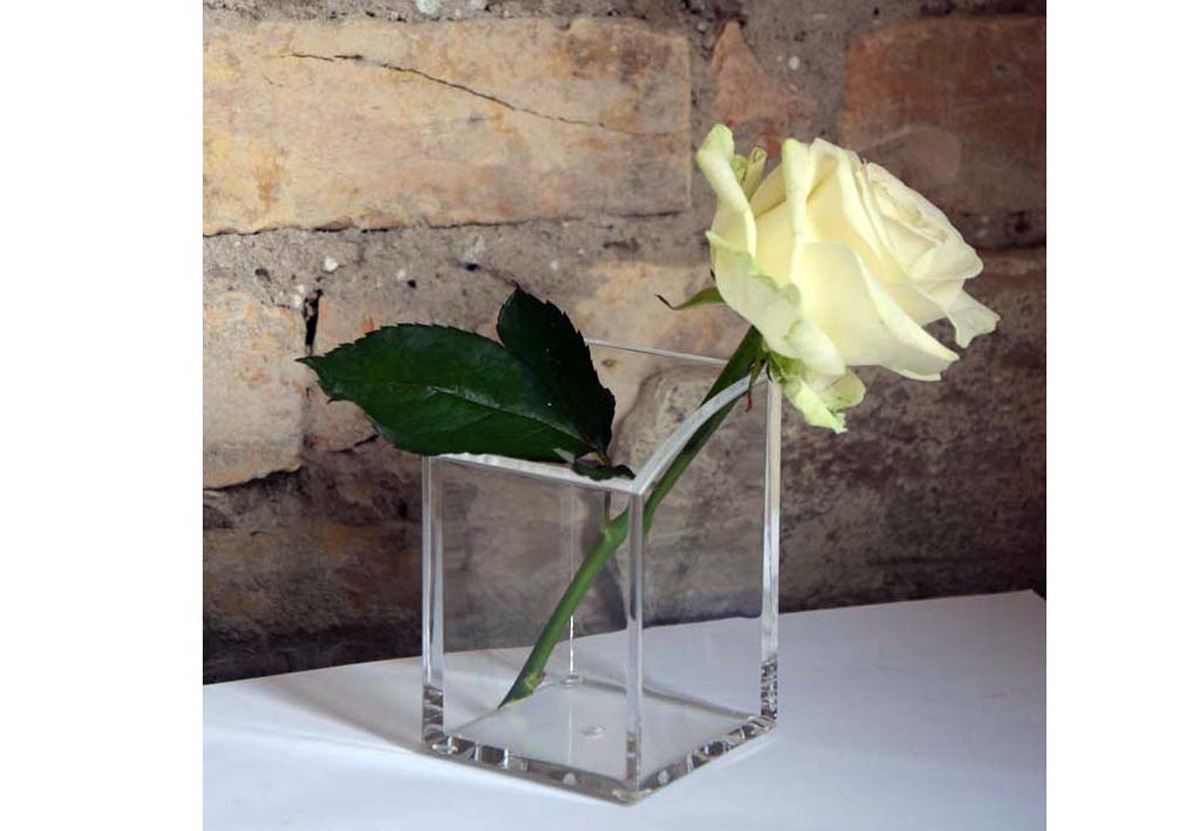 MAUL Portapenne a Bicchiere in Acrilico Trasparente 7x7x10,4 cm con Smussatura e Piedini Stabili