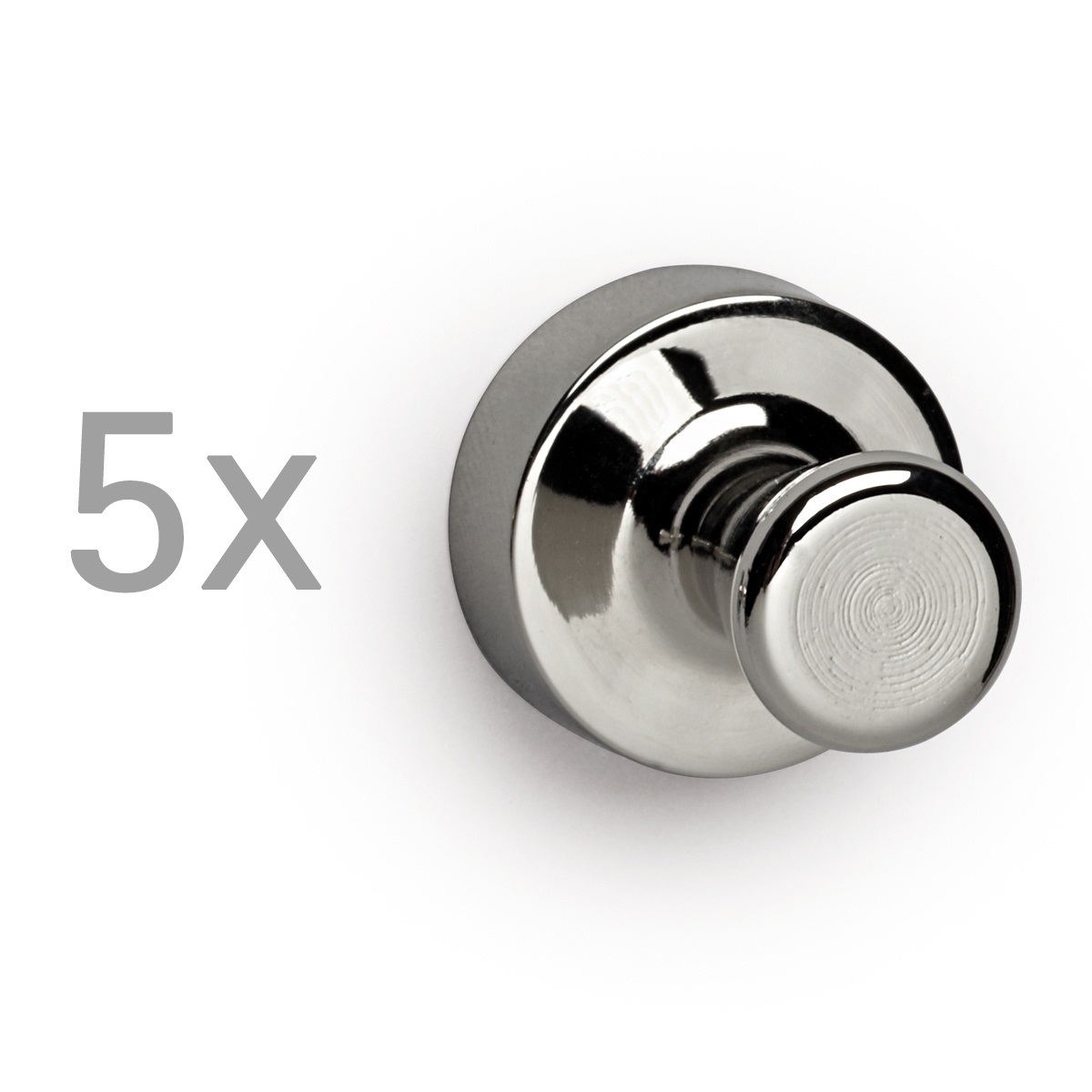 MAUL 6168696 Magnete per Frigorifero Neodimio Conico - Kit da 5 pz, Forza di Attrazione 3,5 kg, Ø 12 mm