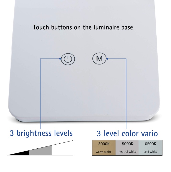 MAUL MAULpearly Lampada da Tavolo LED Dimmerabile Bianco, 5 W, 616 lm, 1360 Lux