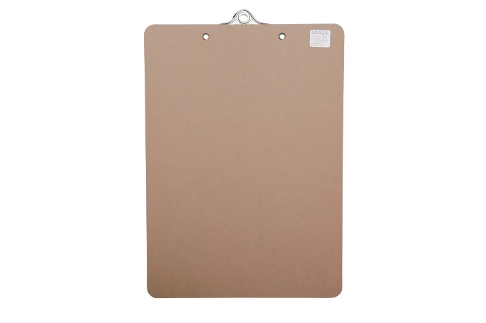 MAUL Portablocco A4 in legno di fibra dura marrone con morsetto retrò in metallo