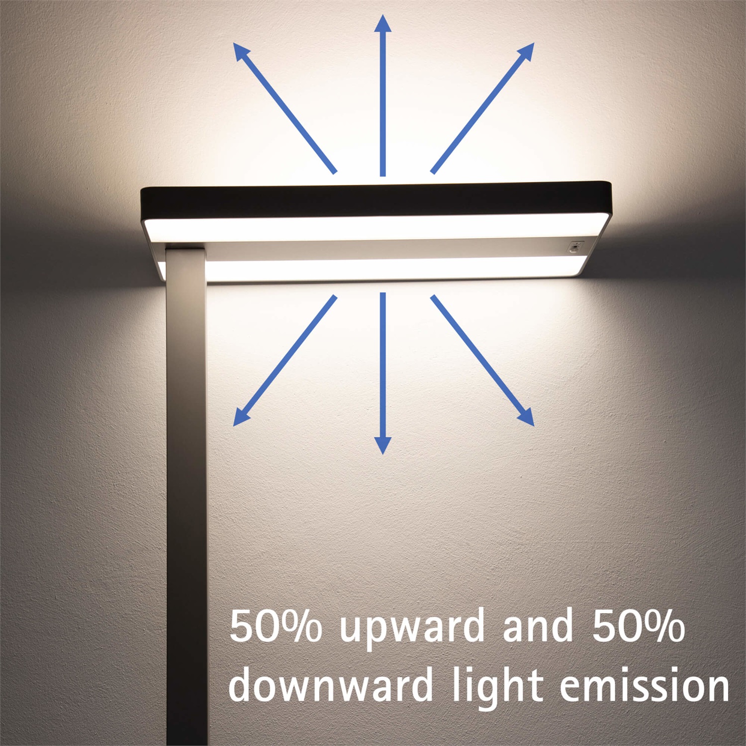 MAUL Lampada Piantana LED Juvis 80 W Dimmerabile con Sensore di Movimento e Crepuscolare - Argento