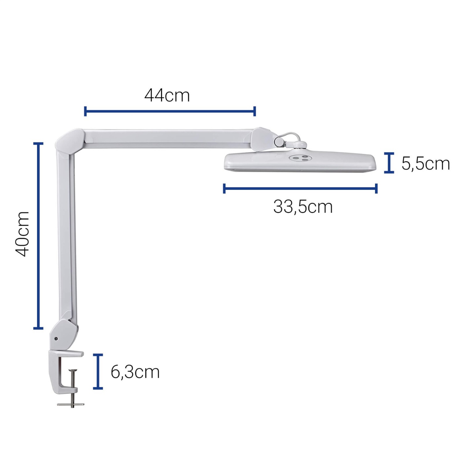 MAUL Lampada da lavoro LED MAULintro - Dimmerabile, Girevole a 360°, con Morsetto di Fissaggio, Bianco