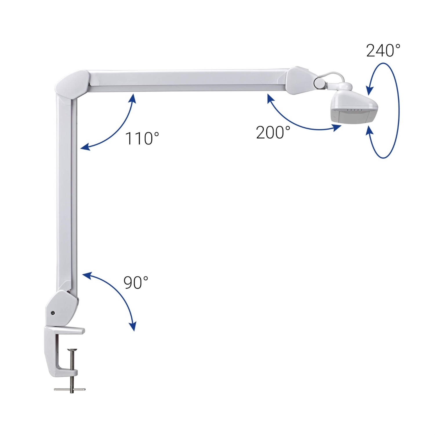 MAUL Lampada da lavoro LED MAULintro - Dimmerabile, Girevole a 360°, con Morsetto di Fissaggio, Bianco