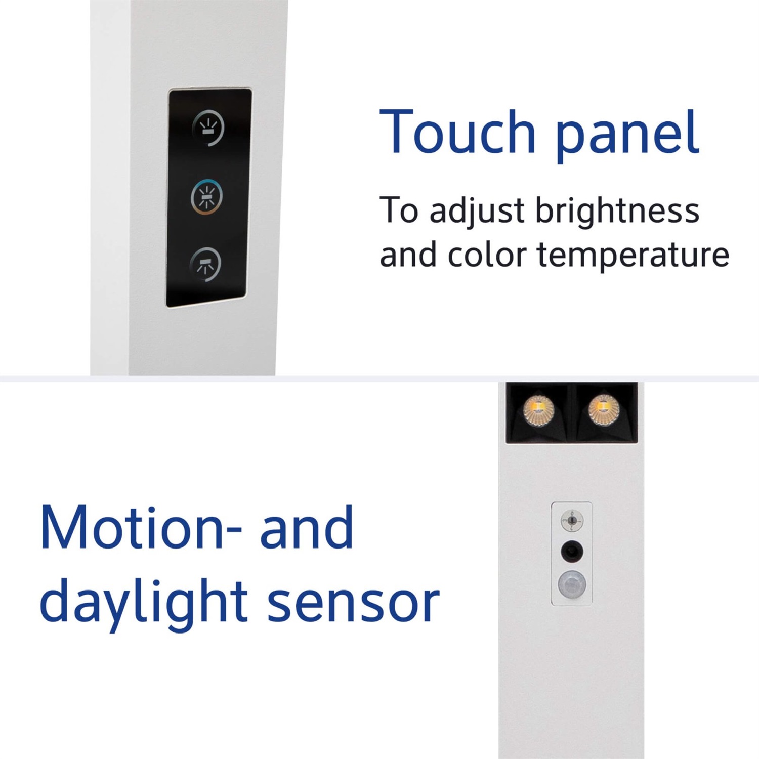 MAUL Lampada a LED MAULsirius dimmerabile con sensore, Bianco RAL 9003