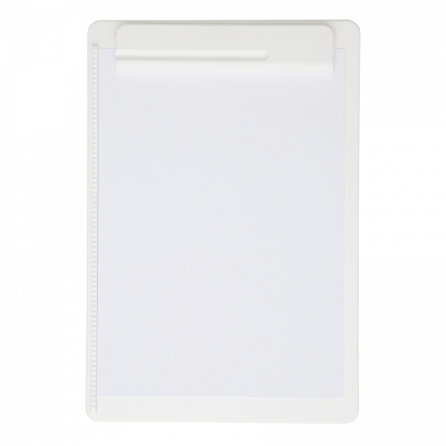 MAUL Portablocco MAULgo A4 - Plastica Riciclata 90% - Bianco con Ferma Carta a Sinistra e Supporto per Strumenti di Scrittura