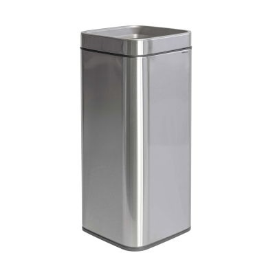 MAUL Cestino per rifiuti in acciaio inox 30 l - Design quadrato con ampia apertura e bordo anti-fuga