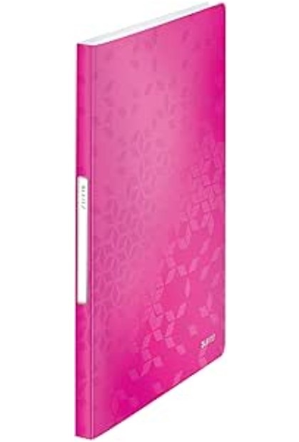 Leitz WOW Portalistino Fucsia Metallizzato A4 - 40 Buste, Capacità 80 Fogli, Polipropilene di Alta Qualità