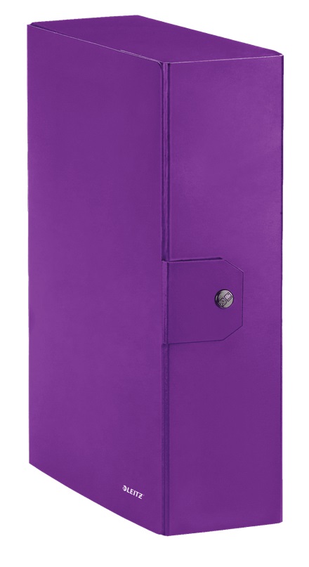 Leitz WOW Scatola Progetto in Cartoncino Plastificato Viola Metallizzato - Dorso 10 cm - Capacità fino a 1000 fogli - Confezione da 5 pz.