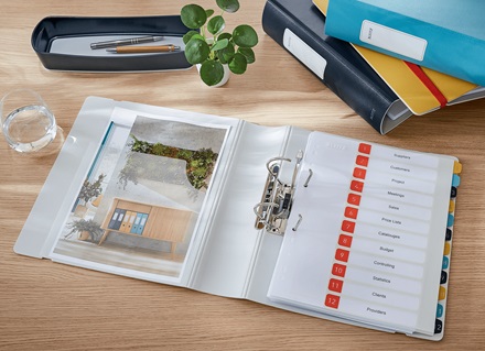 Leitz Cosy Active Raccoglitore A4 Giallo Caldo con Meccanismo a Leva 180°, Capacità 500 Fogli, Dorso 8,2 cm