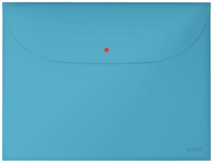 Leitz Cosy Busta con Bottone a 2 Tasche A4 Blu Calmo - Capacità 50 Fogli, Confezione da 3