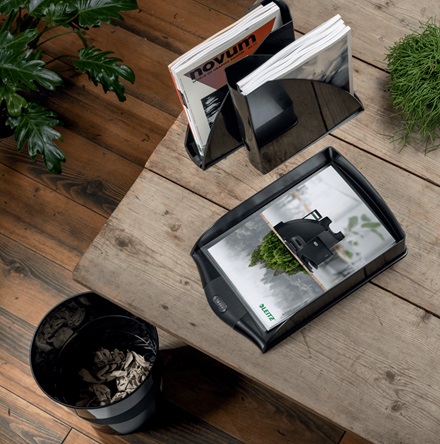 Leitz Cestino gettacarte 15L in plastica riciclata, nero - altezza 32,4 cm, diametro 29 cm, certificazione Blue Angel