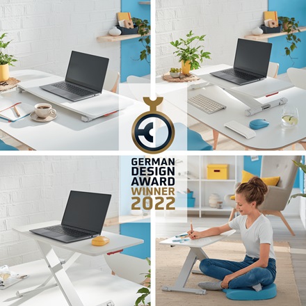 Leitz Postazione Sit & Stand Ergo Cosy 65330085 - Leggio Ergonomico Regolabile in Altezza, Colore Grigio
