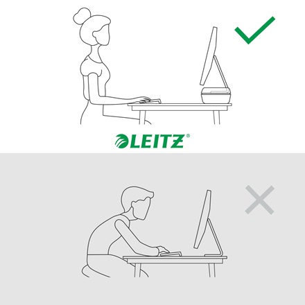 Leitz Ergo Supporto per Monitor Regolabile a 2 Altezze per Monitor fino a 27 Pollici - Grigio Scuro