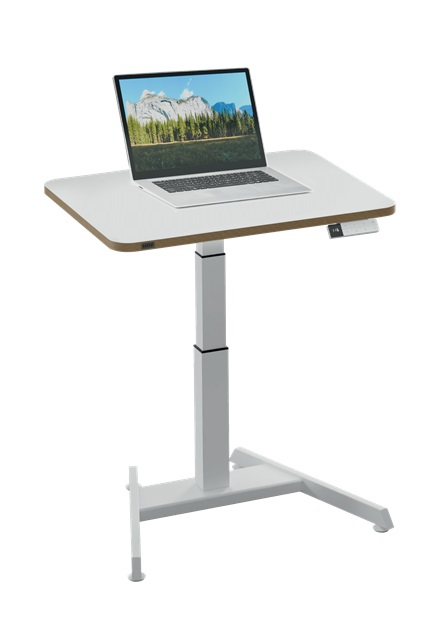 Leitz 65340001 Scrivania Ergonomica Sit Stand Elettrica in Alluminio Grigio Scuro, Forma Quadrata, 600x800 mm, Supporta fino a 80 kg
