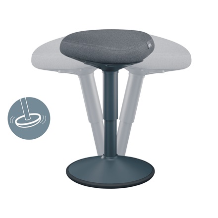 Leitz 65440089 Sgabello Ergonomico per Posizione Seduta con Cuscino in Gommapiuma, Altezza Regolabile, Fino a 110 kg, Grigio Scuro