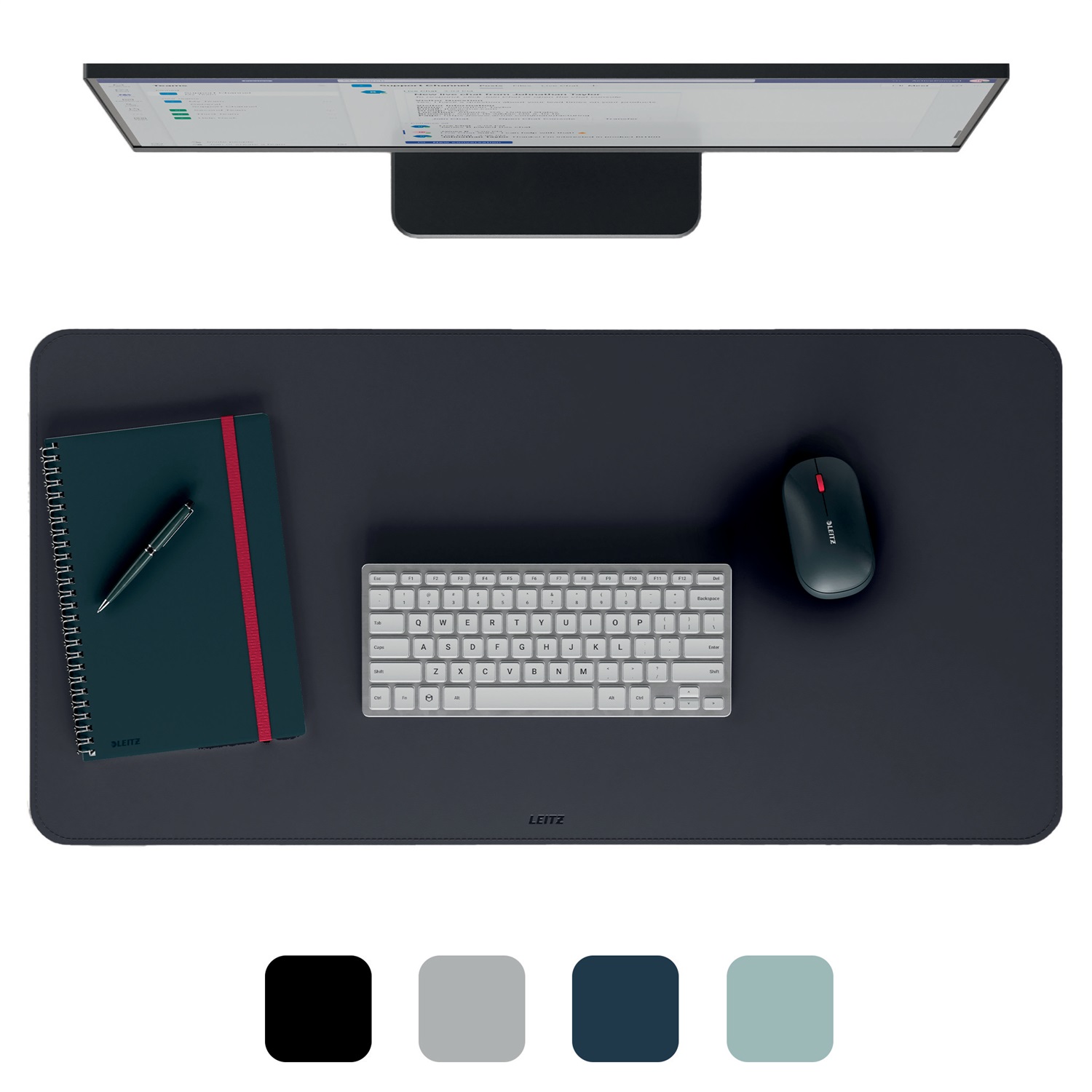 Leitz Tappetino da Scrivania Sottomano Large 70x36 cm in PVC Nero