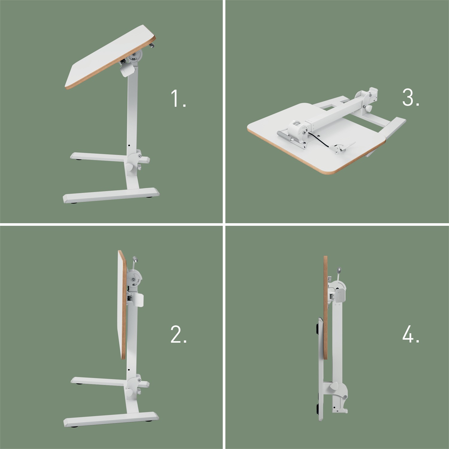Leitz Scrivania Pieghevole Ergonomica Sit-Stand, Leggera e Compatta, Regolabile in Altezza 74-109 cm, Supporta fino a 20 kg, Bianco