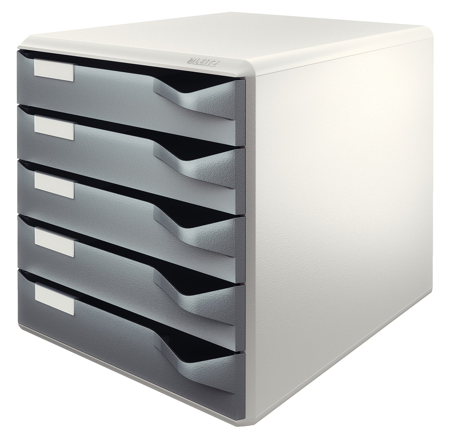 Leitz Cassettiera Post a 5 Cassetti - Organizer Elegante per Documenti e Riviste in Formato A4, Grigio