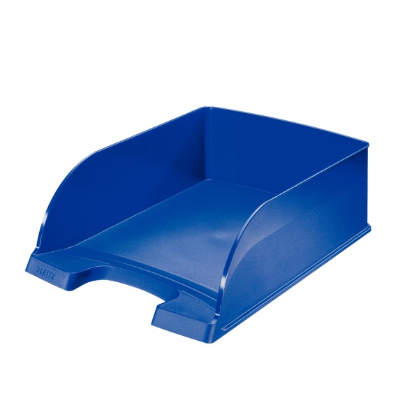 Leitz 52330035 Plus Jumbo - Vaschetta Portacorrispondenza A4 Extra Alta in Polistirolo Blu, 255 x 103 x 357 mm