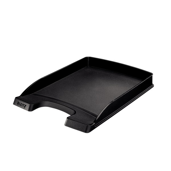 Leitz 52370095 Plus Slim - Vaschetta Porta Corrispondenza A4 in Plastica Nero, Dimensioni 255 x 35 x 357 mm