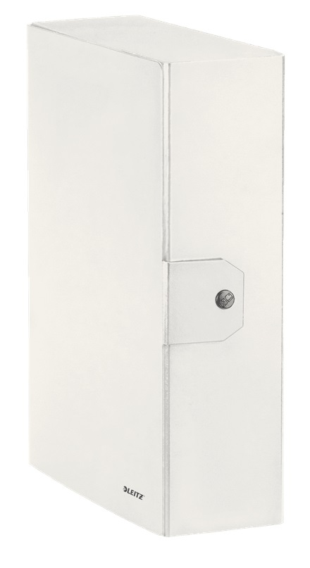 Leitz WOW Scatola Portaprogetti in Cartoncino Plastificato, Bianco Metallizzato, Dorso 10 cm, Formato 25x35 cm