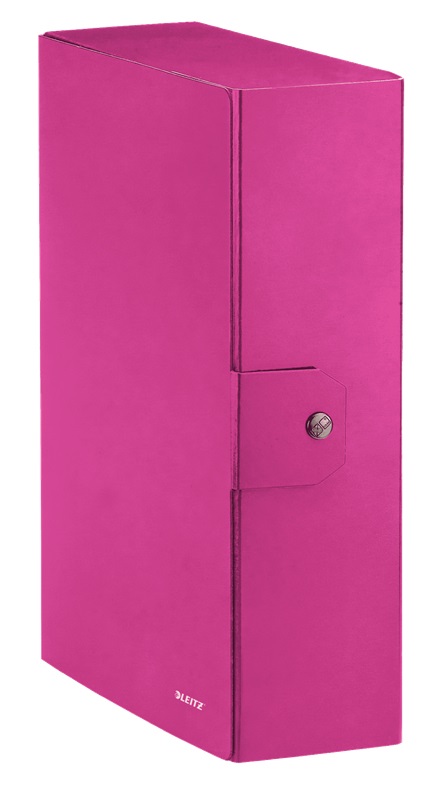 Leitz WOW Scatola Portaprogetti in Cartoncino Plastificato Fucsia Metallizzato - Formato 25x35 cm, Dorso 10 cm, Capacità fino a 1000 Fogli