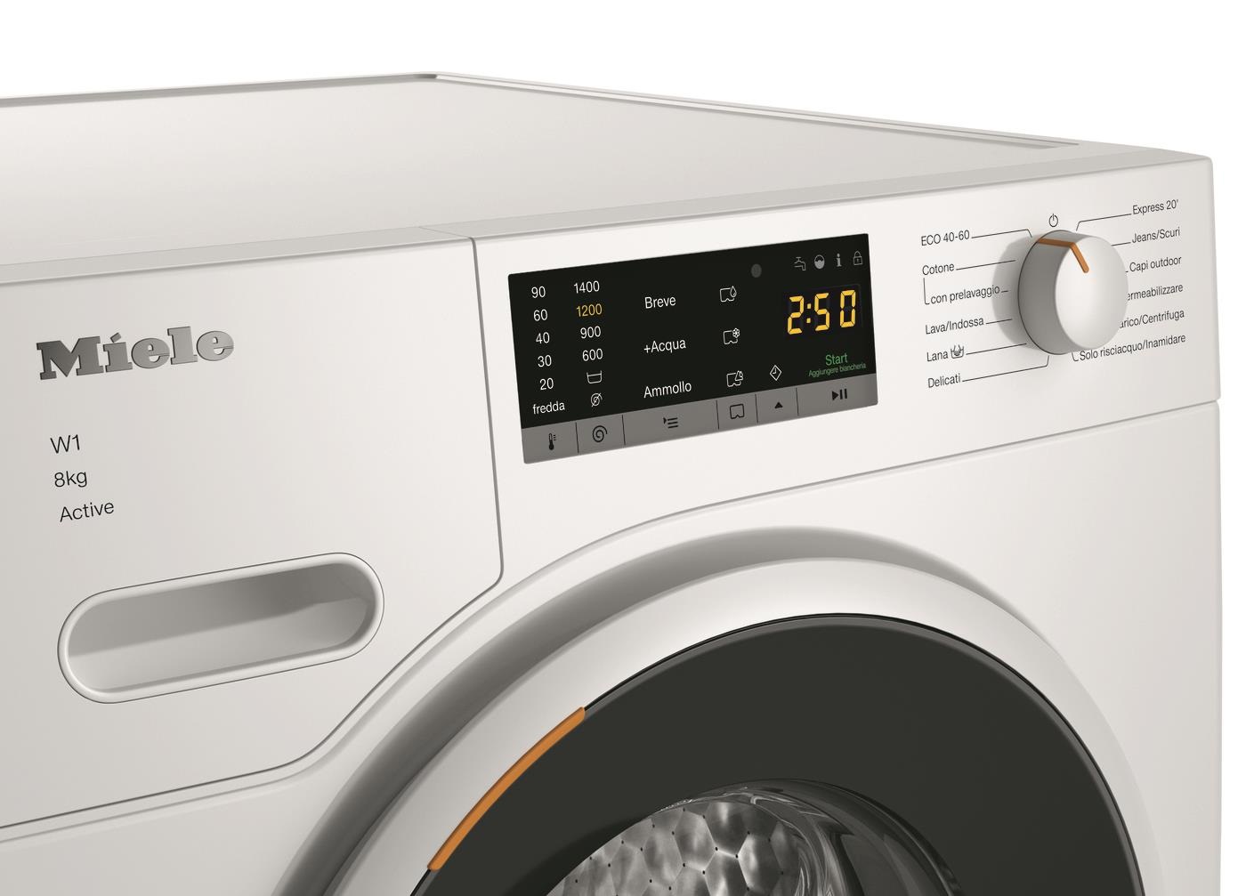 Miele WWA120 WCS Lavatrice Frontale 8 kg 1400 Giri/min Classe A-10% con Motore Inverter e CapDosing