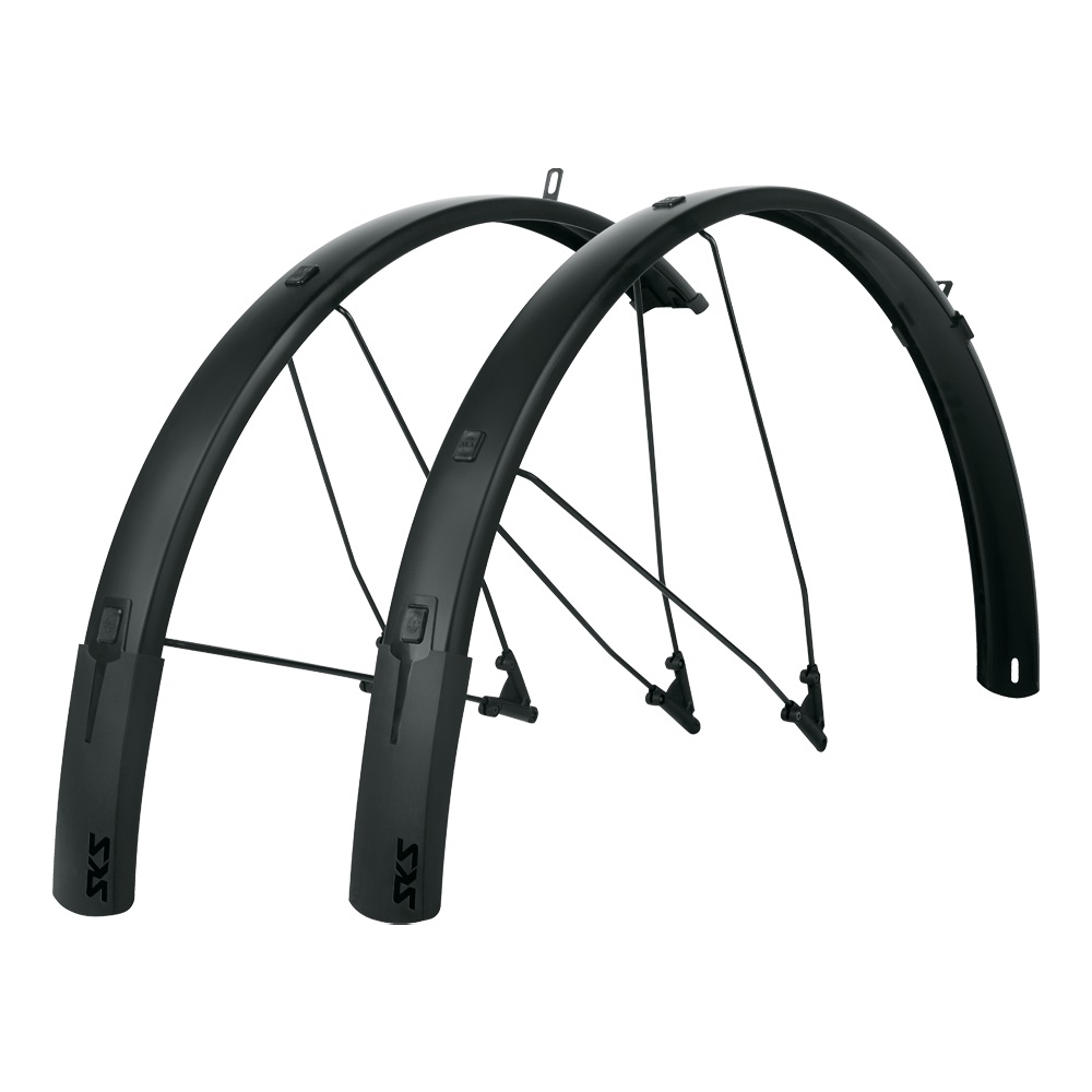 SKS Metaplast Bluemels - Set parafanghi Unisex Nero 65MM con costruzione in alluminio/plastica e spoiler flessibile