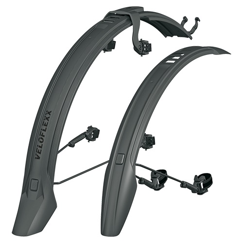 SKS Germany VELOFLEXX Set 65 - Set di Parafanghi Regolabili in Plastica Resistente per Biciclette, Nero