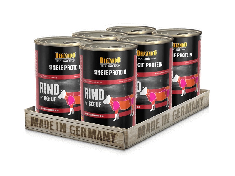 Belcando Single Protein Cibo Umido per Cani al Manzo - 400 g, Alimento Completo per Cani con Allergie Alimentari