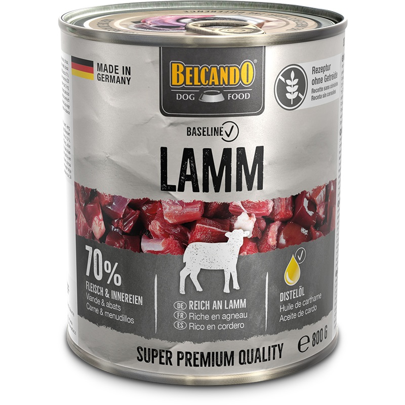 Belcando Baseline Umido per Cani all'Agnello - Alimento Completo in Confezione da 800g