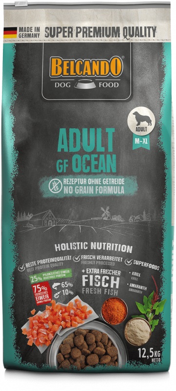 Belcando Adult Grain Free Ocean - Cibo Secco per Cani 12,5 kg con Pesce Fresco, Senza Cereali, Adatto per Cani Adulti di Tutte le Taglie