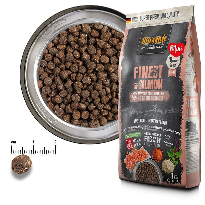 Belcando Finest GF Salmon 4 kg - Cibo secco per cani adulti di taglia piccola e media, senza cereali, con salmone