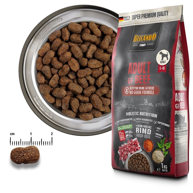 BELCANDO Adult Grain Free Beef 12,5 kg - Cibo Secco Completo per Cani Adulti di Tutte le Razze con Manzo Fresco, Senza Cereali