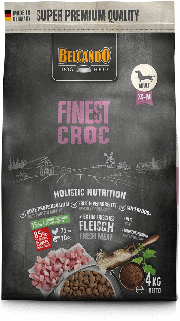 Belcando Finest Croc Cibo Secco per Cani Adulti 4 kg - Anatra e Fegato per Taglie Piccole e Medie