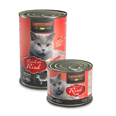 LEONARDO Cibo Umido per Gatti Adulti con Carne Fresca di Manzo - 2,4 kg