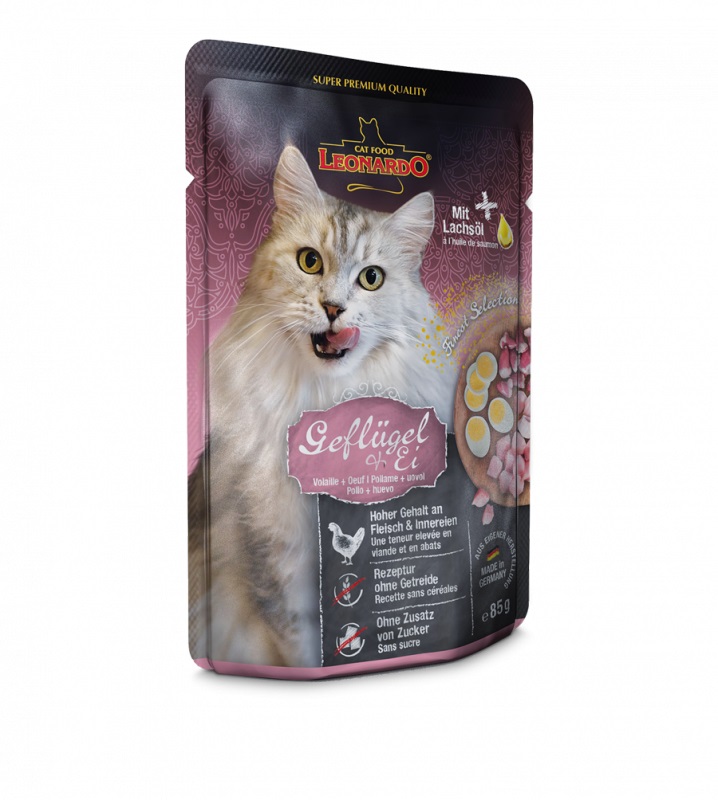 Leonardo Finest Selection Cibo Umido per Gatti - Pollame & Uovo 85 g