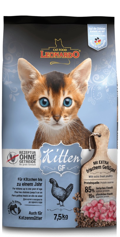 LEONARDO Kitten GF Cibo Secco per Gattini 7,5 kg - Senza Cereali con Pollame Fresco e Amaranto